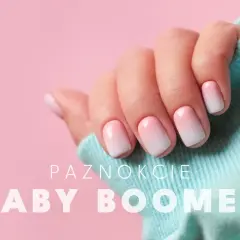 Delikatne paznokcie baby boomer beżowe z subtelnym przejściem od różu do bieli, idealne na każdą okazję.