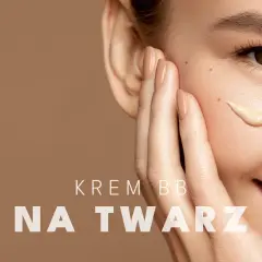 Krem BB na twarz to sekret promiennej cery. Delikatna kropla kosmetyku na policzku kobiety.