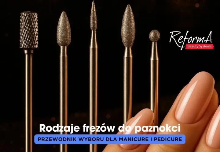 Różne rodzaje frezów do paznokci: walcowy, stożkowe i kulka. Przewodnik wyboru dla manicure i pedicure.