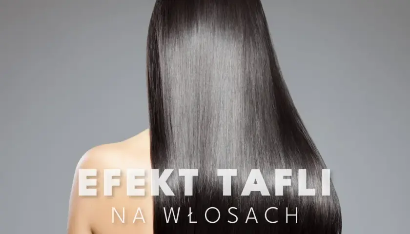 Lśniące, gładkie włosy po zabiegu laminowania żelatyną. Efekt tafli na włosach.