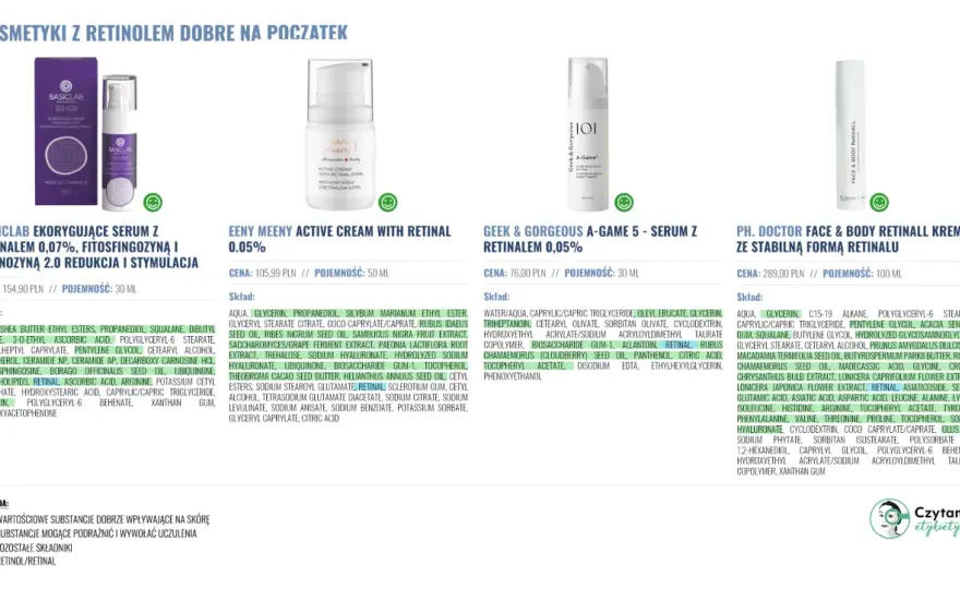 Retinol, retinal bez recepty - Jak wybrać i stosować?
