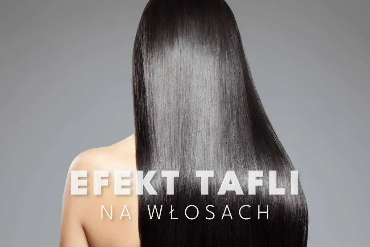 Lśniące, gładkie włosy po zabiegu laminowania żelatyną. Efekt tafli na włosach.