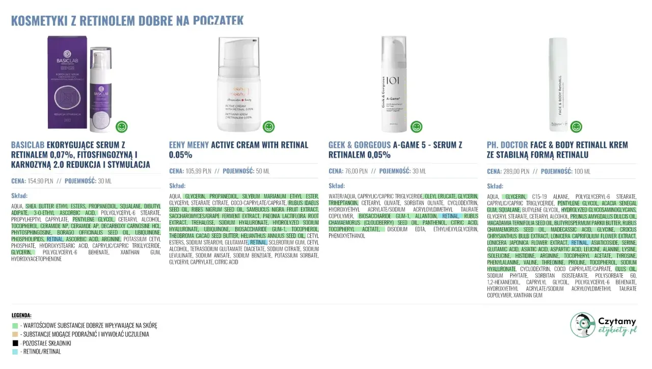 Kremy i serum z retinalem, idealne dla początkujących. Odkryj moc retinoidów bez recepty dla pięknej skóry.