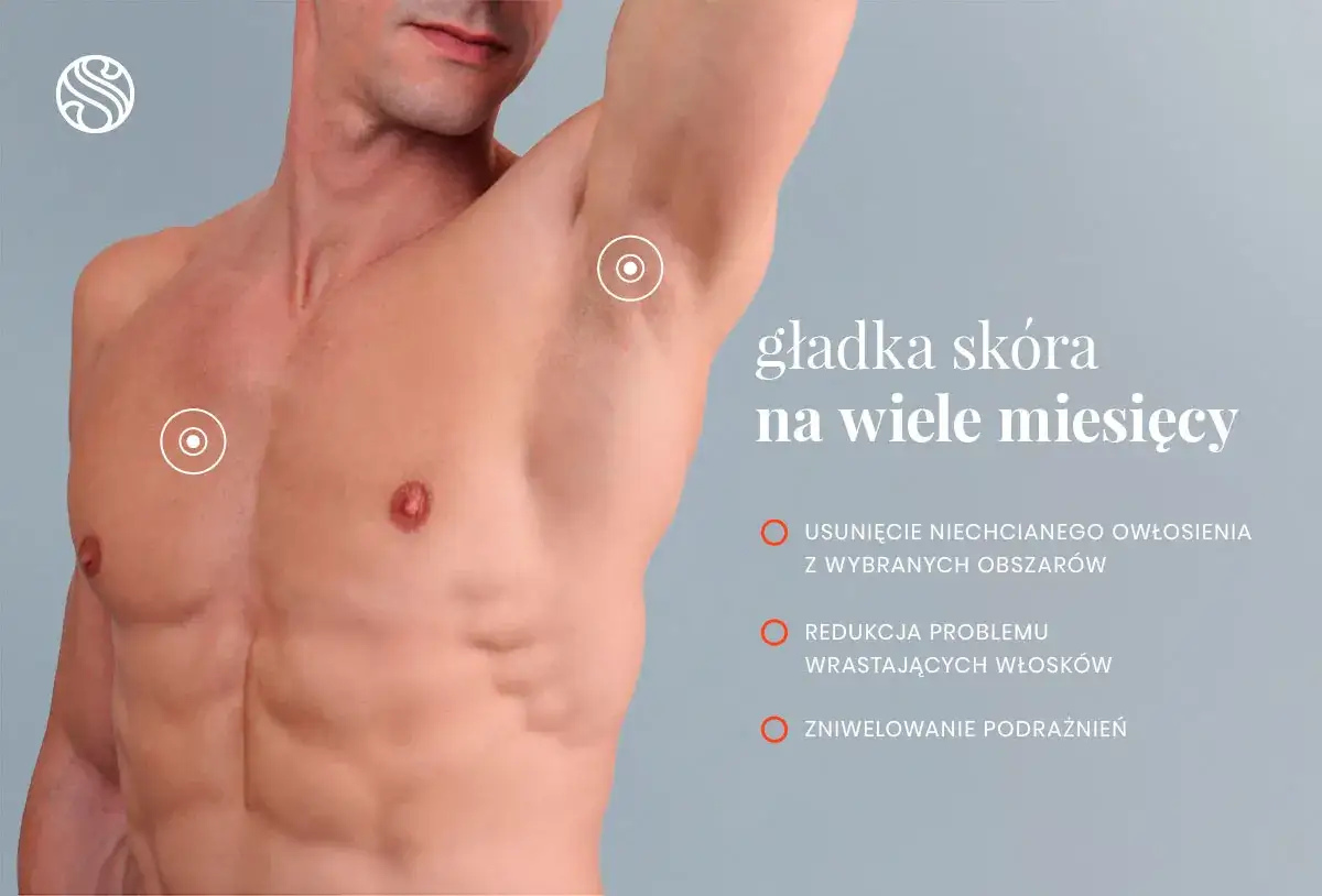 Gładka skóra na wiele miesięcy dzięki depilacji dla mężczyzn. Usunięcie owłosienia, redukcja wrastających włosków i podrażnień.